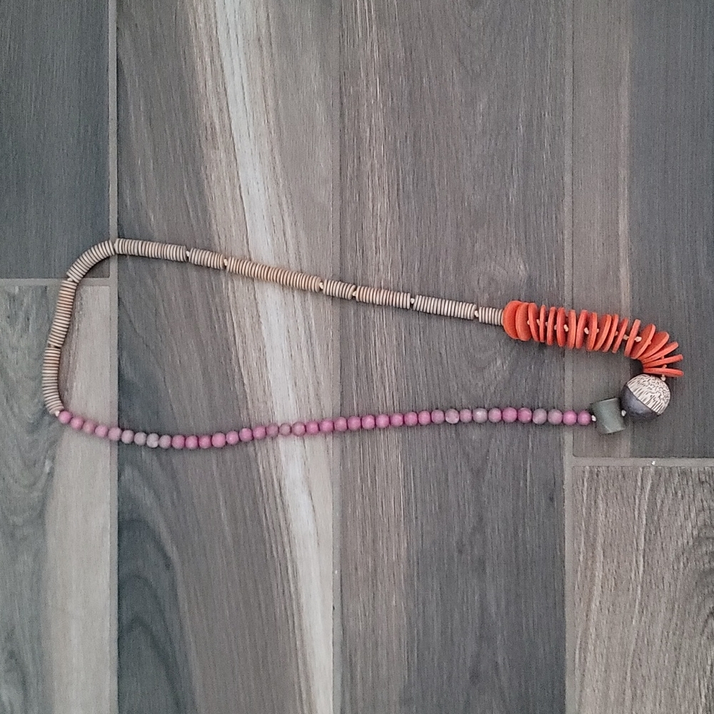 Spring wooden necklace